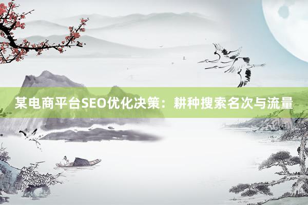 某电商平台SEO优化决策：耕种搜索名次与流量